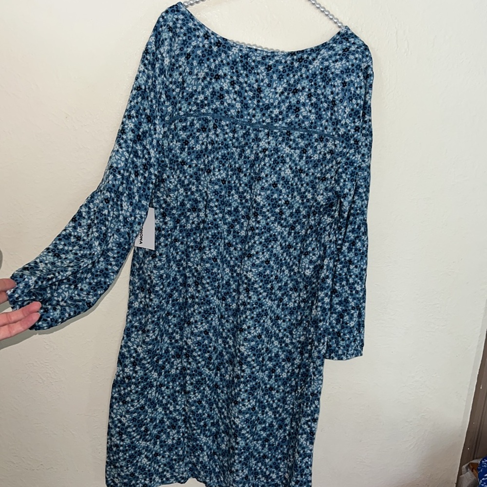 Blue Floral L Dress nwt boho - Picture 6 of 6